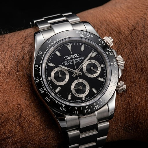 Seiko Mod Daytona "Black Stealth" 39mm