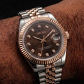 Seiko Mod Datejust 40mm – Dial Chocolate & Bitono Oro Rosa