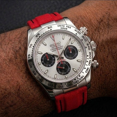 Seiko Mod Daytona Chrono 40mm – Dial Panda & Correa Táctica