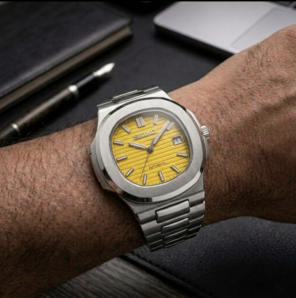 Seiko Mod Horizon Silver - Amarillo Solar