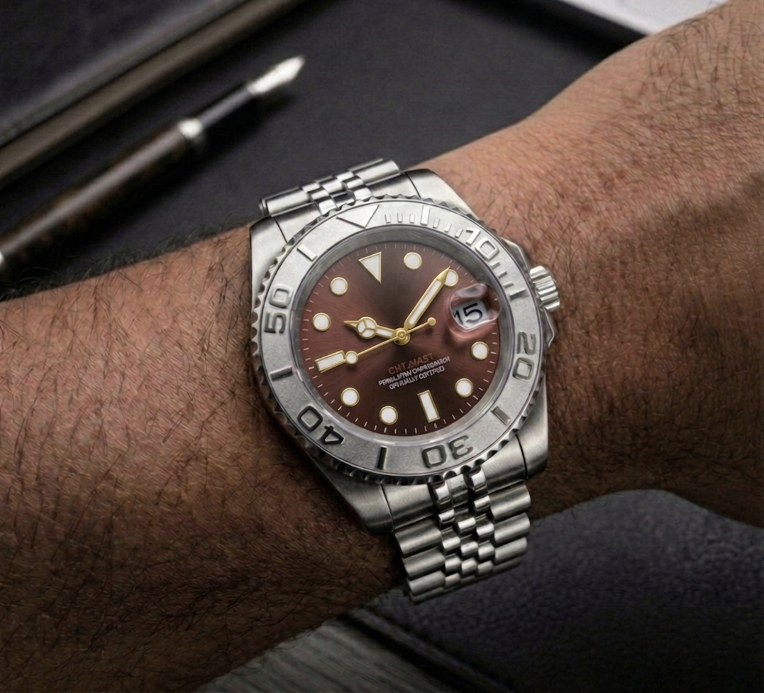 Seiko Mod Yachtmaster - Borgoña Satín Imperial